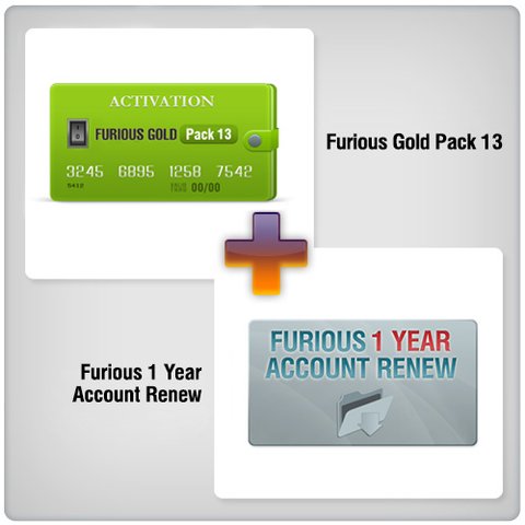 Продление доступа в зону поддержки Furious на 1 год + Furious Gold Pack 13