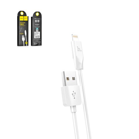 USB кабель Hoco X1, USB тип A, Lightning, 100 см, 2 A, білий, #6957531032007