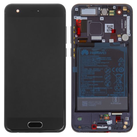 Дисплей для Huawei Honor 9, чорний, тип 1 , з рамкою, з акумулятором, Original, сервісне опаковання, STF L09 STF L19, #02351LGK