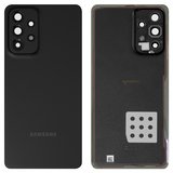 Задня панель корпуса для Samsung A336 Galaxy A33 5G, чорна, із склом камери