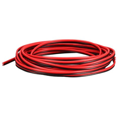 Провід в силіконовій ізоляції 2x24AWG, 0,2 мм², 1 м, чорний, червоний