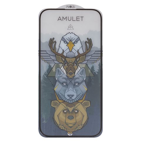 Защитное стекло iNobi Amulet для Apple iPhone 14 Pro, Full Glue, Anti Static, без упаковки , черный, cлой клея нанесен по всей поверхности