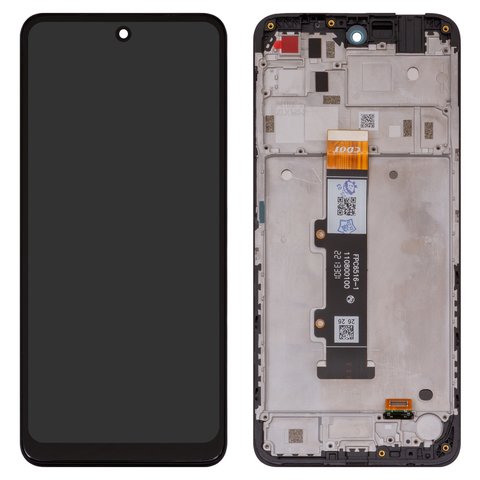 Дисплей для Motorola Moto E32s, черный, с рамкой, High Copy
