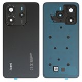 Задня панель корпуса для Xiaomi Redmi Note 14 4G, чорна, із склом камери, global version, midnight black