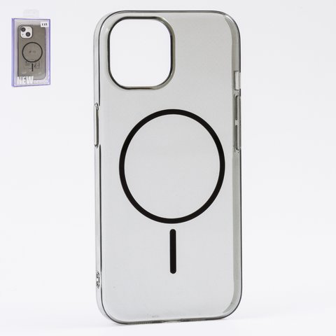 Чохол Fully PC MagSafe для iPhone 15, чорний, прозорий, магнітний, пластик