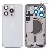 Корпус для iPhone 15 Pro, білий, з тримачем SIM-карти, з боковими кнопками, Original (PRC), EU Version, white titanium