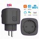 Розумна розетка Tuya Smart, 20A, з WiFi, чорна