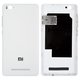 Housing Back Cover compatible with Xiaomi Mi 4c, (white, with SIM card holder, with side button)