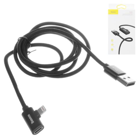 USB кабель Baseus Entertaining Audio, USB тип A, Lightning, 100 см, 2 A, черный, #CALYD 01