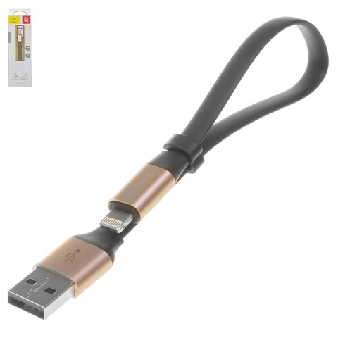 Кабель для зарядки Baseus Nimble, USB тип A, Lightning, 23 см, 2 A, золотистый, #CALMBJ 0V