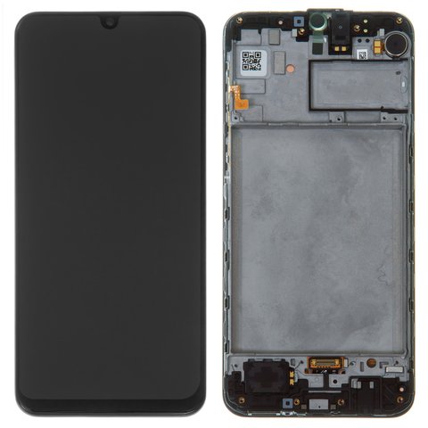 LCD compatible with Samsung M215 Galaxy M21, M307 Galaxy M30s, black, with frame, Original PRC  