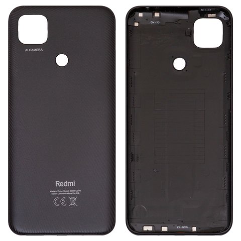 Housing Back Cover compatible with Xiaomi Redmi 9C, gray, midnight Gray, M2006C3MG, M2006C3MT 