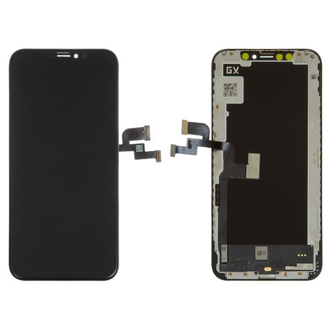 LCD compatible with iPhone XS, black, with frame, HC, OLED , GX OEM hard 