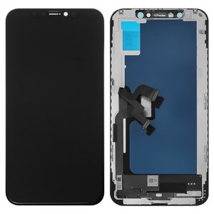 LCD compatible with iPhone XS, black, with frame, AAA, tianma TFT  