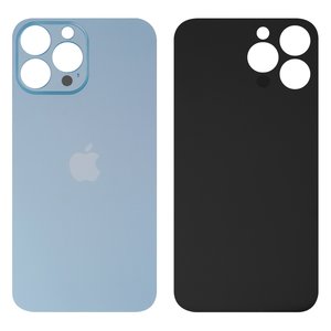 Panel trasero de carcasa puede usarse con iPhone 13 Pro, azul claro, es necesario desmontar la cámara, sierra Blue, small hole