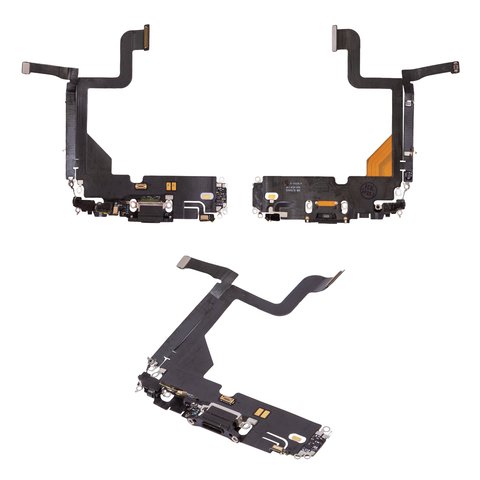 Flat Cable compatible with iPhone 13 Pro, charge connector, gray, with microphone, with components, Original PRC , Lightning 