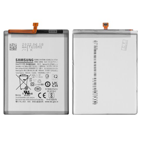 Batería EB BM526ABY puede usarse con Samsung A235 Galaxy A23, A736 Galaxy A73 5G, M236B Galaxy M23, M336B Galaxy M33, M526 Galaxy M52 5G, M536 Galaxy M53, Li ion, 3.86 V, 5000 mAh, Original PRC 