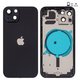 Housing compatible with iPhone 13, (black, with SIM card holders, with side buttons, midnight)