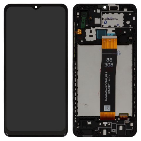 LCD compatible with Samsung A022F Galaxy A02, black, with frame, Original PRC , SM A022F BV065WBM L07 DB01_R2.2 