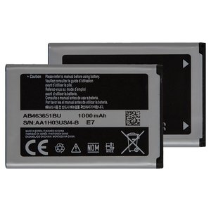 Battery AB463651BU compatible with Samsung S5560, Li ion, 3.7 V, 960 mAh, Original PRC  