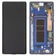 LCD compatible with Samsung N960 Galaxy Note 9, (dark blue, with frame, Original (PRC), ocean Blue, original glass)