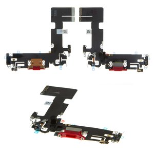 Flat Cable compatible with iPhone 13, charge connector, red, with microphone, with connector, Original PRC , Lightning 