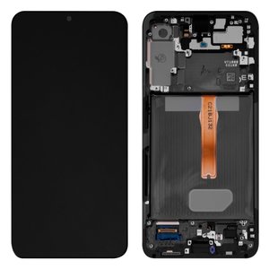 LCD compatible with Samsung S906B Galaxy S22 Plus 5G, black, with frame, Original PRC  