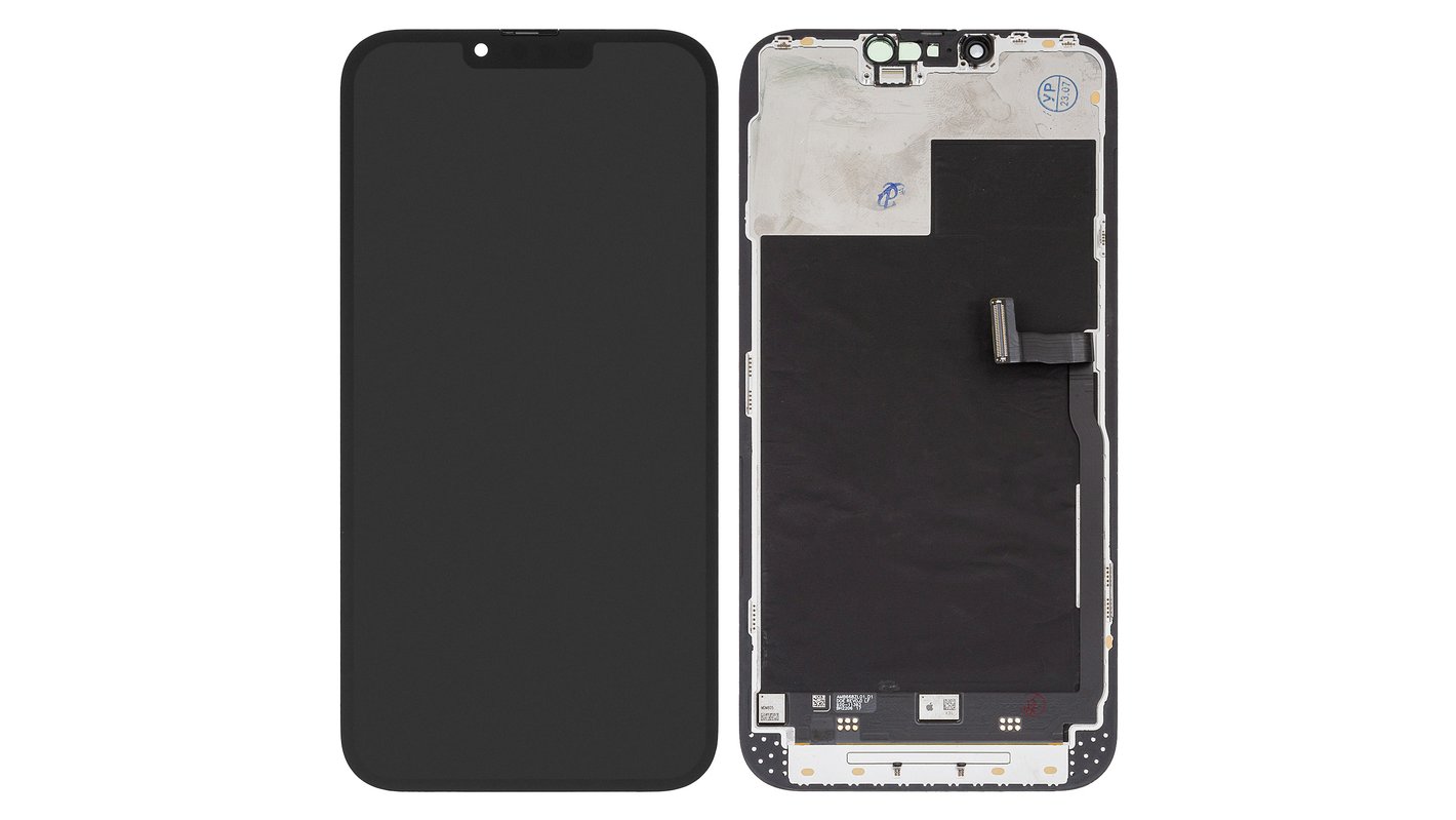 LCD compatible with iPhone 13 Pro Max, (black, with frame