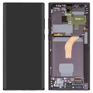 Дисплей для Samsung S908B Galaxy S22 Ultra 5G, черный, с рамкой, Original PRC 