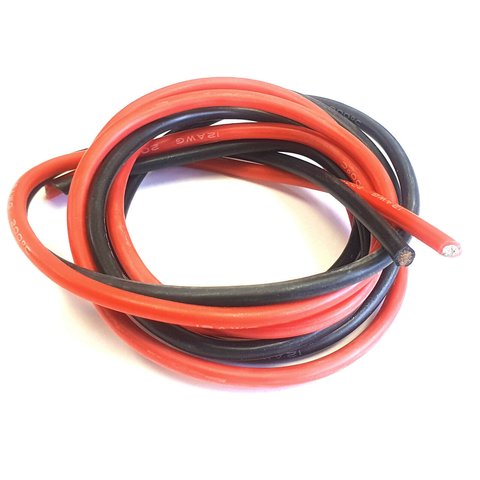 Wire In Silicone Insulation 12AWG, 3.31 mm², 1 m, red 