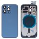 Housing compatible with iPhone 13 Pro, (dark blue, with SIM card holders, with side buttons, sierra blue)