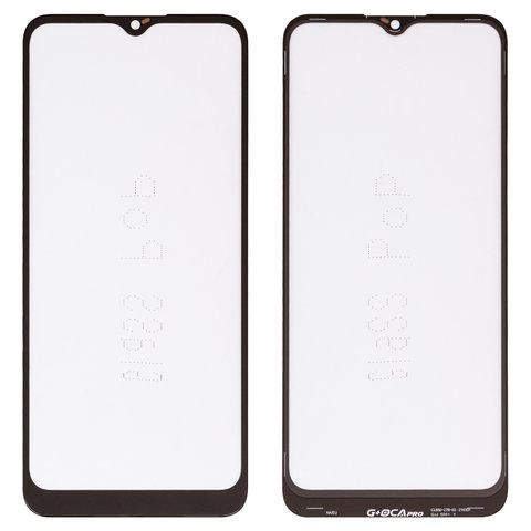 Housing Glass G+OCA PRO compatible with Samsung A025G Galaxy A02s, M025 Galaxy M02s, with OCA film, black, 163 mm 