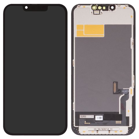LCD Wextom compatible with iPhone 13, black, with frame, HC, without error, OLED  soft, diagnosable 
