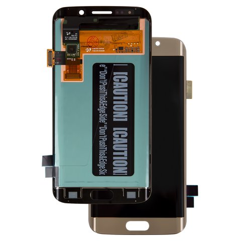 Pantalla LCD puede usarse con Samsung G925F Galaxy S6 EDGE, dorado, sin marco, original vidrio reemplazado 