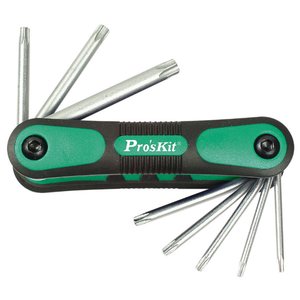 Juego de destornilladores Torx plegables Pro'sKit HW 121L 8 uds. 
