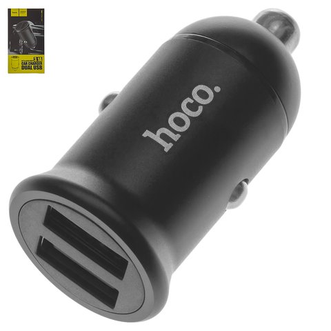 Cargador Hoco Z30, 12 V, Puerto 2 USB 5V 2,4A , negro