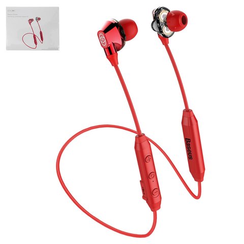Auricular Baseus S10, inalámbrica, de vacío, roja, con cable micro USB Tipo B, #NGS10 09
