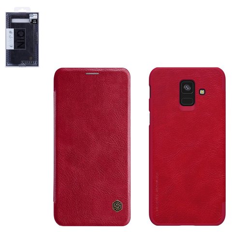 Funda Nillkin Qin leather case puede usarse con Samsung A600 Dual Galaxy A6 2018 , rojo, libro, plástico, cuero PU, #6902048157880