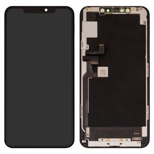 Pantalla LCD puede usarse con iPhone 11 Pro Max, negro, con marco, Original PRC , #NEW