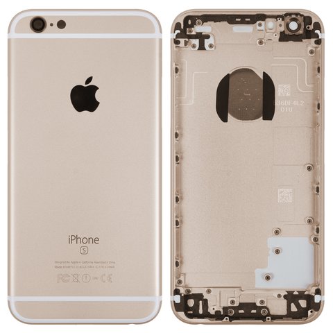Корпус для Apple iPhone 6S, золотистый, с держателем SIM карты, с боковыми кнопками
