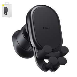 Автомобільний тримач Baseus Stable Series Air, чорний, на дефлектор, #SUWX020001