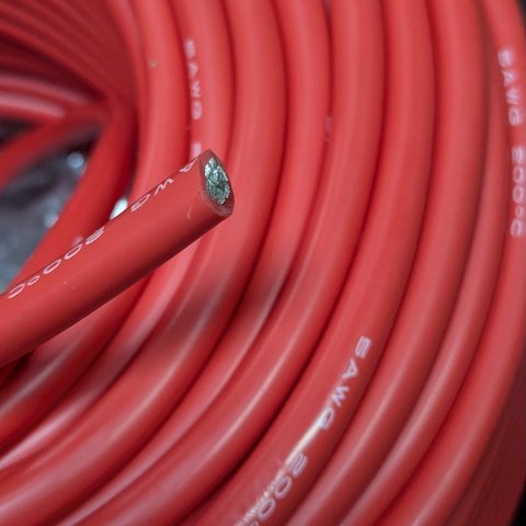 Провод в силиконовой изоляции 5AWG, 20,1 мм², 1 м, красный, UL3135