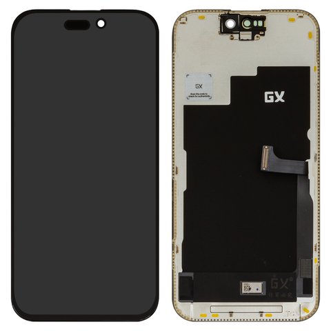 Дисплей для iPhone 15 Pro, черный, с рамкой, OLED , GX OEM hard