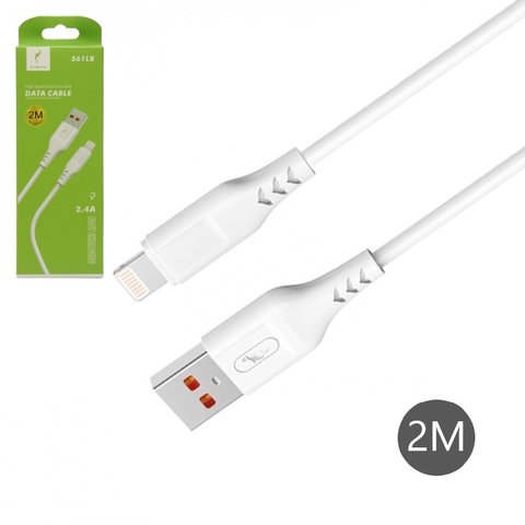 USB кабель SkyDolphin S61LB, USB тип A, Lightning, 200 см, 2,4 А, білий