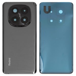 Задняя панель корпуса для Xiaomi Redmi Note 14 Pro Plus 5G India , черная, со стеклом камеры, titan black