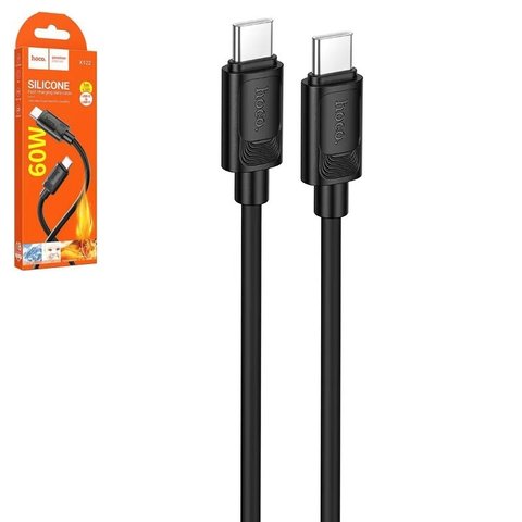 USB кабель Hoco X122, 2xUSB тип C, 100 см, 60 Вт, черный, #6942007662246