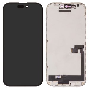 Дисплей для iPhone 16, черный, с рамкой, без ошибки, OLED  hard diagnosable, ZY OLED