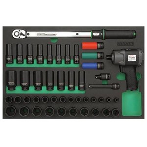 Набор головок, пневмогайковерт, динамометрический ключ TOPTUL GVD4602